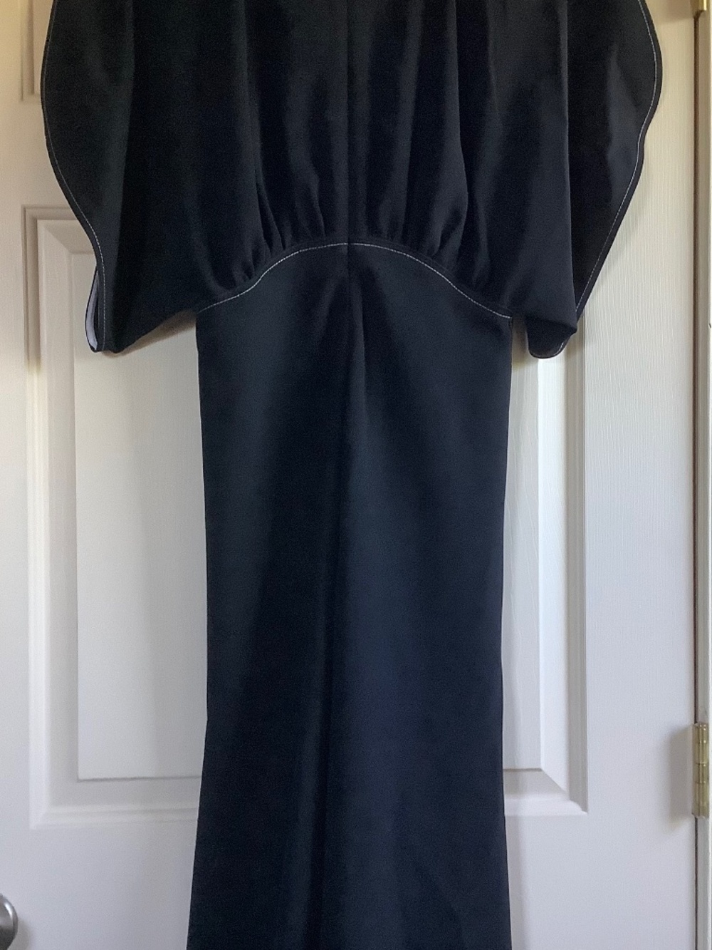 VICTORIA BECKHAM Drape Sleeve Crepe Midi/ Maxi Dress Black SZ US 8/ UK 12 - Picture 11 of 16